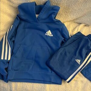 FINAL PRICE DROP! Adidas Royal Blue Hoodie & pants Set with White boys Size 5